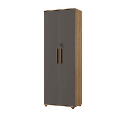 Imagem de Armário Multiuso Bahia 2 Porta Com Chave 4 Prateleira Interna Arte Móveis Cinamomo-grafite