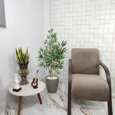 Imagem de Planta Artificial Bambu da Sorte Realista 1,10m com Vaso Decorativo, Arranjo Alto para Sala, Escritório e Varanda(3D Cinza)