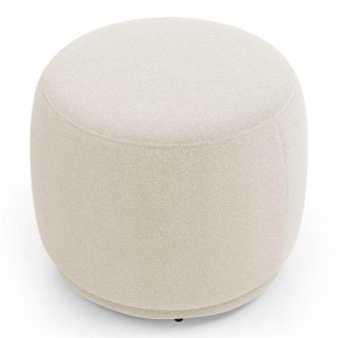 Imagem de Kit 02 Puffs Decorativos Orgânicos Molly Redondo Bouclê Bege - Desk Design