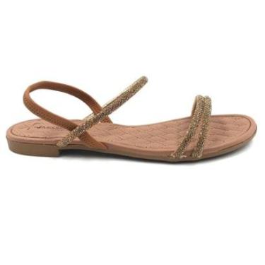 Imagem de Sandália Mississipi Rasteira com Strass Marrom 432-Feminino