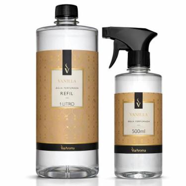 Imagem de Kit Água Perfumada Spray e Refil Via Aroma Para Roupas e Tecidos