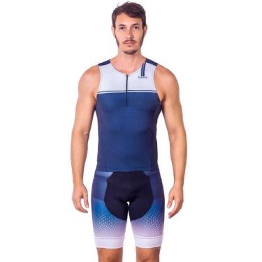Imagem de Kit triathlon top sem mangas e bermuda elite smooth uv 50+ kauna