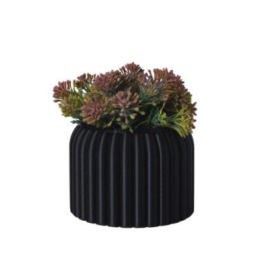 Imagem de Cachepot Rajado M - Adornos - Galanta, Preto