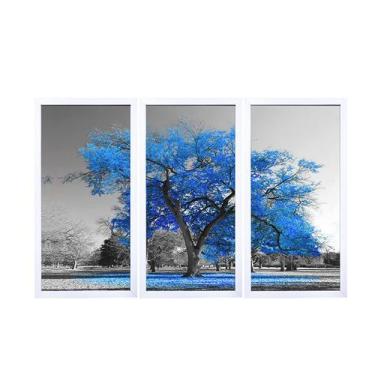 Imagem de Quadros Decorativos em Mosaico com moldura em madeira 103x63 cm e vidr