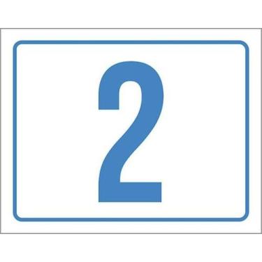 Imagem de Kit 3 Placas Sinalização - Número 2 Azul 36X46 - Sinalizo