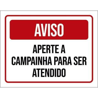 Imagem de Kit 3 Placa Acm Aperte Campainha Para Ser Atendido 18X23 - Sinalizo