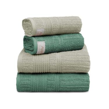 Imagem de Jogo De Toalha De Banho Sonata, 100% Algodão Penteado Premium, 4 Peças