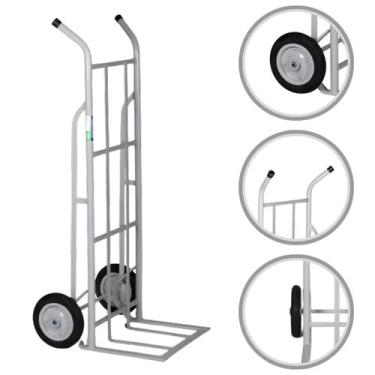 Imagem de Carro Armazém Carga 300kg Reforçado Carrinho de Mão 2 Rodas Transporte