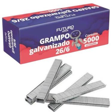 Imagem de Grampo Galvanizado 26/6 - Grampos para Grampeador Com 5000 Unidades - 
