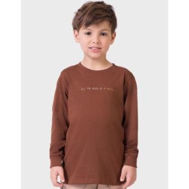 Imagem de Camiseta Estampada Com Punhos Elegante Quentinho Dia a Dia Inverno Frio - Menino 4 a 14 anos-Masculino