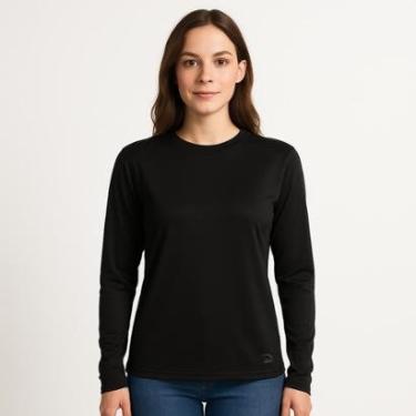 Imagem de Camiseta Manga Longa Feminina UV Preta Fera Print-Feminino