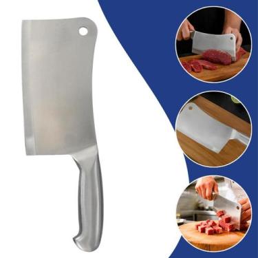 Imagem de Faca Cutelo Machadinha Inox 6 Polegadas Profissional Açougueiro Medida