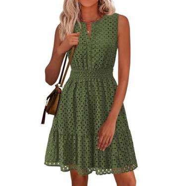 Imagem de Vestido PRETTYGARDEN sem mangas com decote em V com ilhó A-Line M