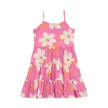 Imagem de Vestido infantil menina de flores colorido Brandili -Rosa