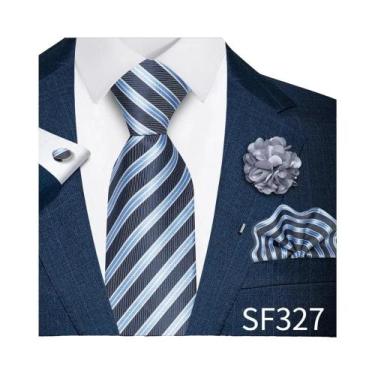 Imagem de Conjunto De Gravata Masculina Roxa Paisley Com Lenço De Bolso E Abotoa