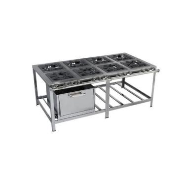 Imagem de Fogão Industrial 8 bocas 40X40 com Forno Luxo Aço Inox 304 Metalmaq