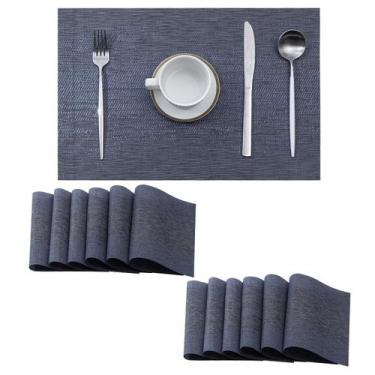 Imagem de Conjunto de 12 Jogos Americanos Leetaltree Azul Denim - Jogos de Mesa 