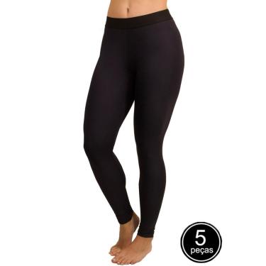 Imagem de Kit 5 Calça Térmica Segunda Pele Proteção UV Verão Unissex Adulto Ciclista Frio-Feminino