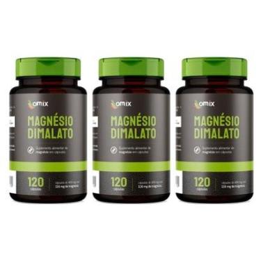 Imagem de Kit 3x - Magnésio Dimalato - 120 cápsulas - Omix-Unissex