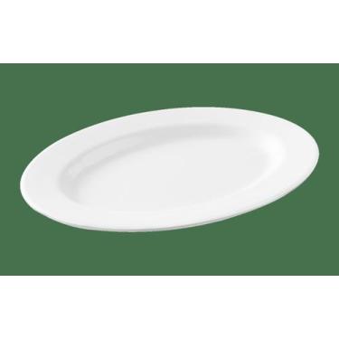 Imagem de Travessa Oval Rasa Haus Concept Pasta 25 x 18,5 x 2 cm Branco
