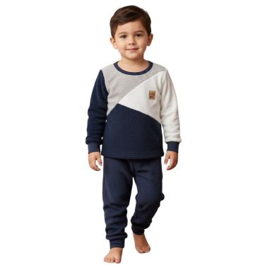 Imagem de Conjunto Infantil Menino Moletom Blusa Calça Menino Inverno