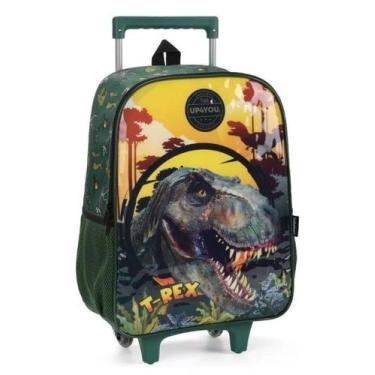 Imagem de Mochila Infantil Rodinha Up4you Dinossauro Verde - Luxcel Verde, Média