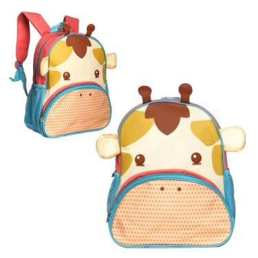 Imagem de Mochila Escolar Infantil Girafa Menino Zoo Clio Pets Original Animais 