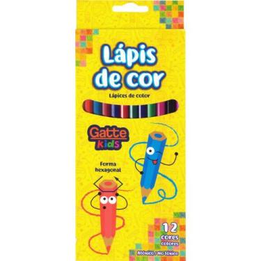 Imagem de Lápis de Cor 12 Cores Ecológico Gatte 144 Caixas