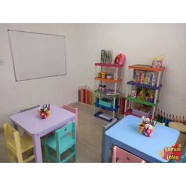 Imagem de Mesa infantil com 1 cadeira @loren.loke indicada ate 4 anos, Cinza