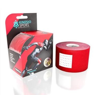 Imagem de Bandagem Elástica Adesiva Rolo 5cm X 5m KinesioSport, Vermelho