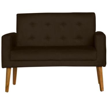 Imagem de Namoradeira Dubai Decorativa Suede Pés Palito, MARROM ESCURO