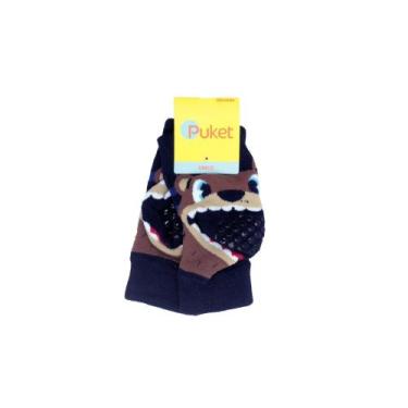 Imagem de Joelheira Baby Puket CB7004BN Azul Marinho com estampa de Urso Marrom