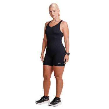 Imagem de Macaquinho Fitness Lsport Max Lupo Feminino Academia Treino, M, Preto