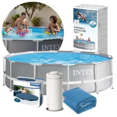 Imagem de Piscina Estrutural Armação Prism 366 cm PVC com Metal Galvanizado Filt
