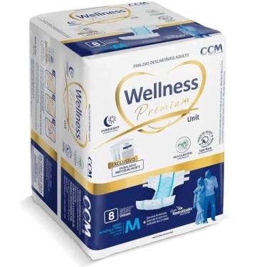 Imagem de Fralda Geriátrica Wellness Premium Unit M com 8 unidades