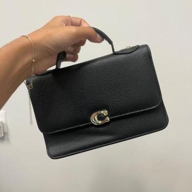 Imagem de Bolsa Pequena de Mao com Alca Ajustavel Preta - Sem Marca