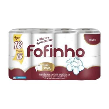 Imagem de Papel Higiênico Folha Dupla Neutro 30x10 16 Rolos Fofinho