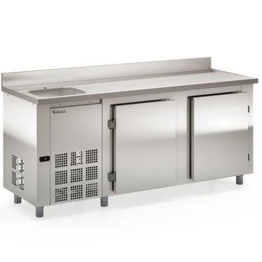 Imagem de Balcão de Encosto Balcão Refrigerado Gelopar GBFE200CE 556L 2 Portas Inox 220V para Cozinhas Industriais e Restaurantes