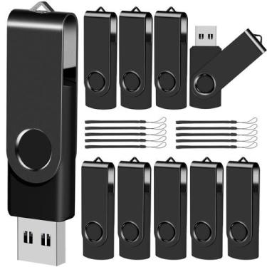 Imagem de Unidade flash USB EASTBULL 2GB USB 2.0 Memory Stick preta 10 unidades