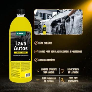 Imagem de Lava Autos 1,5L Vintex Shampoo Neutro Automotivo Carro Moto Limpeza Ef
