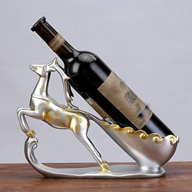 Imagem de Pkfinrd Estantes de vinhos ornamentos de artesanato em resina lindos suportes de vinhos para janela de casa, armários de vinho para sala de estar (tamanho : E)