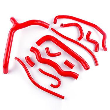 Imagem de LUXERAD Kit de tubo de refrigeração de silicone com desempenho de 3 camadas 4,5 mm para radiador de refrigeração compatível com VFR800 2002-2008 (vermelho)