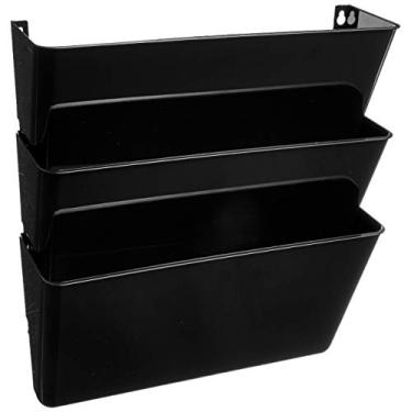 Imagem de Officemate Arquivo de parede, tamanho de carta com conjunto de cabide, preto, vem em 3 pacotes (21445)