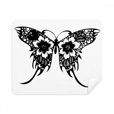 Imagem de Pano de limpeza de tela borboleta estilo chinês com asas florais, 2 peças de tecido de camurça