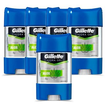 Imagem de Kit 5 Desodorantes Gillette Antitranspirante Gel Hydra Aloe 86g