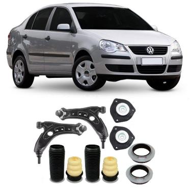 Imagem de Bandeja + Kit Batente VW Polo Dianteiro 2003 Até 2013 - O Par