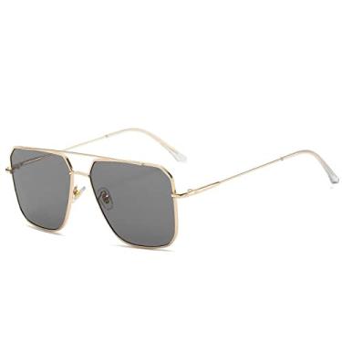 Imagem de Vintage Oversized Sunglasses Men polygon Anti-Reflective Mirror Classic Square Metal Glasses Fashion Women Sun Glasses Uv400,4,China