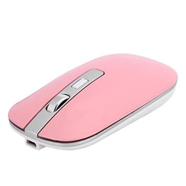 Imagem de Mouse para jogos sem fio, Mouse ergonômico sem fio óptico de 3 níveis 1600 DPI com receptor USB para computador/laptop, distância sem fio de 10 m (rosa)