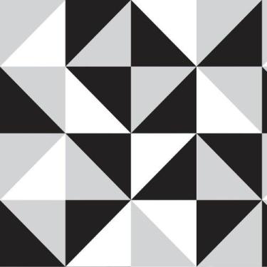 Imagem de Papel De Parede Geométrico Formas Geométricas, Preta, Cinza E Branca -