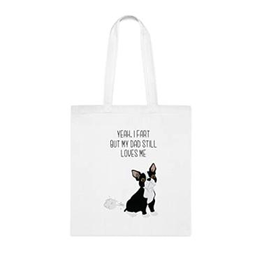 Imagem de Bolsa tote Yeah I Fart But My Mom Still Loves Me presente para mamãe, bolsa de ombro para mãe, bolsas reutilizáveis para mamãe, presente para mãe da filha favorita, filho e filhos, Branco